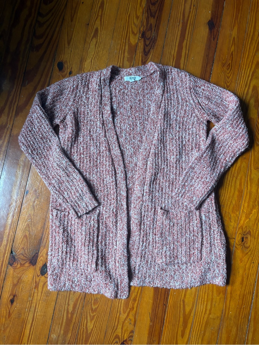 BB Dakota Open-Front Knit Cardigan - Mauve Heather Blend